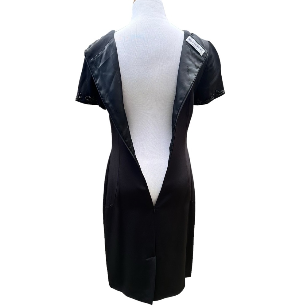 Dolce & Gabbana Beaded Cocktail Dress Black SZ 40 Small - Picture 9 of 16